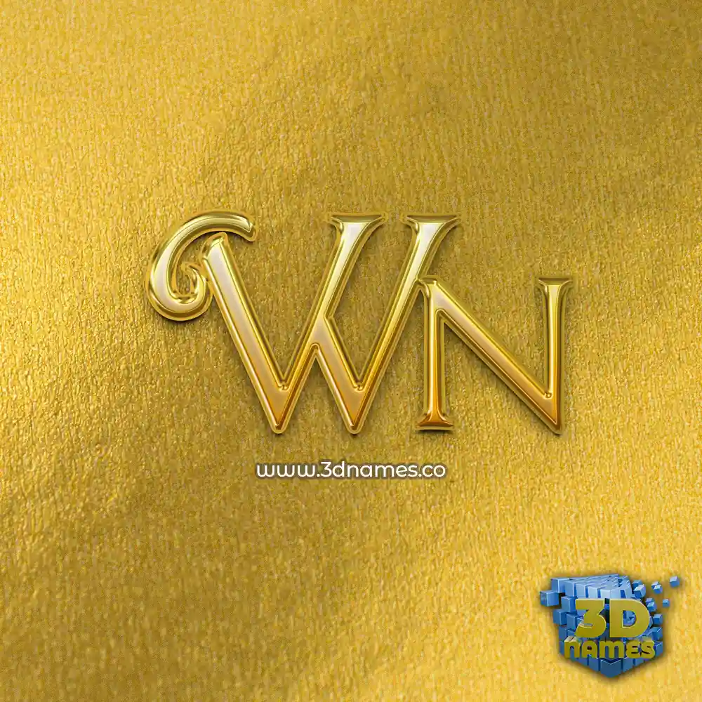 wn in All Gold style - 3D name wallpaper