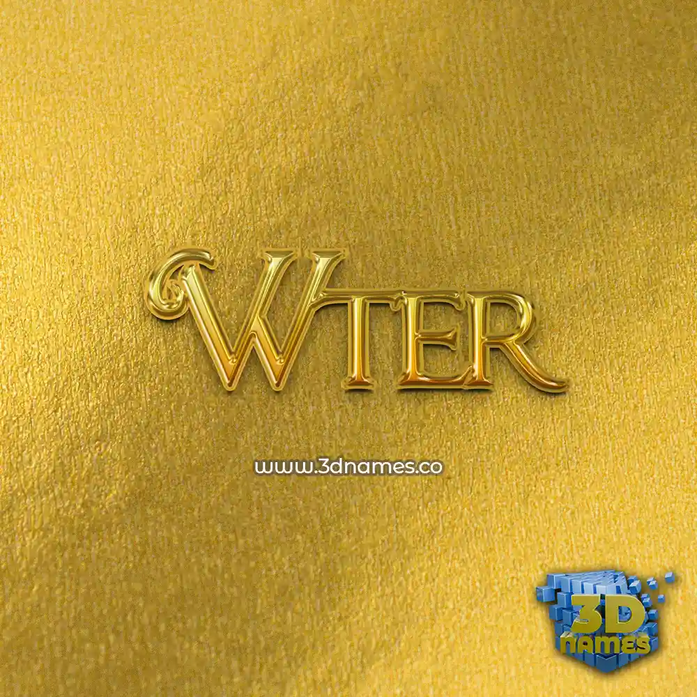 wter in All Gold style - 3D name wallpaper