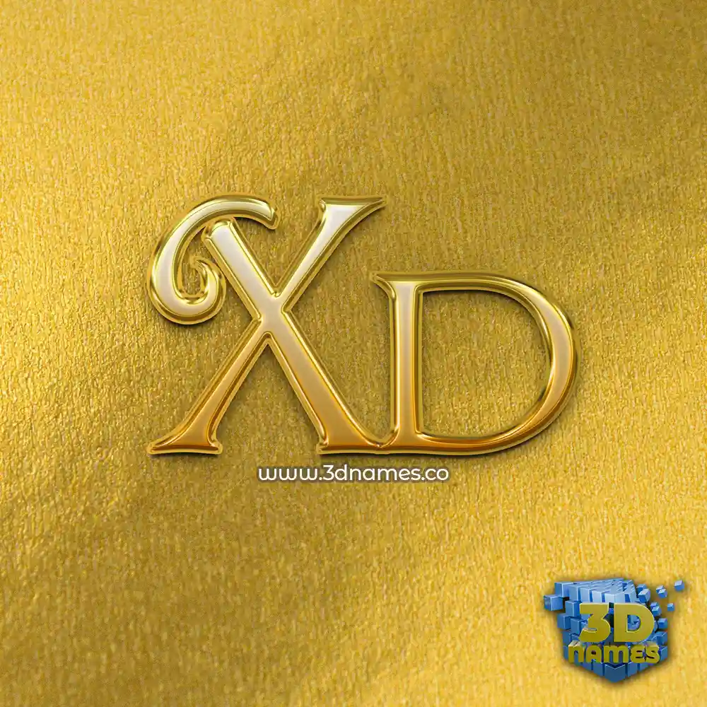 xd in All Gold style - 3D name wallpaper