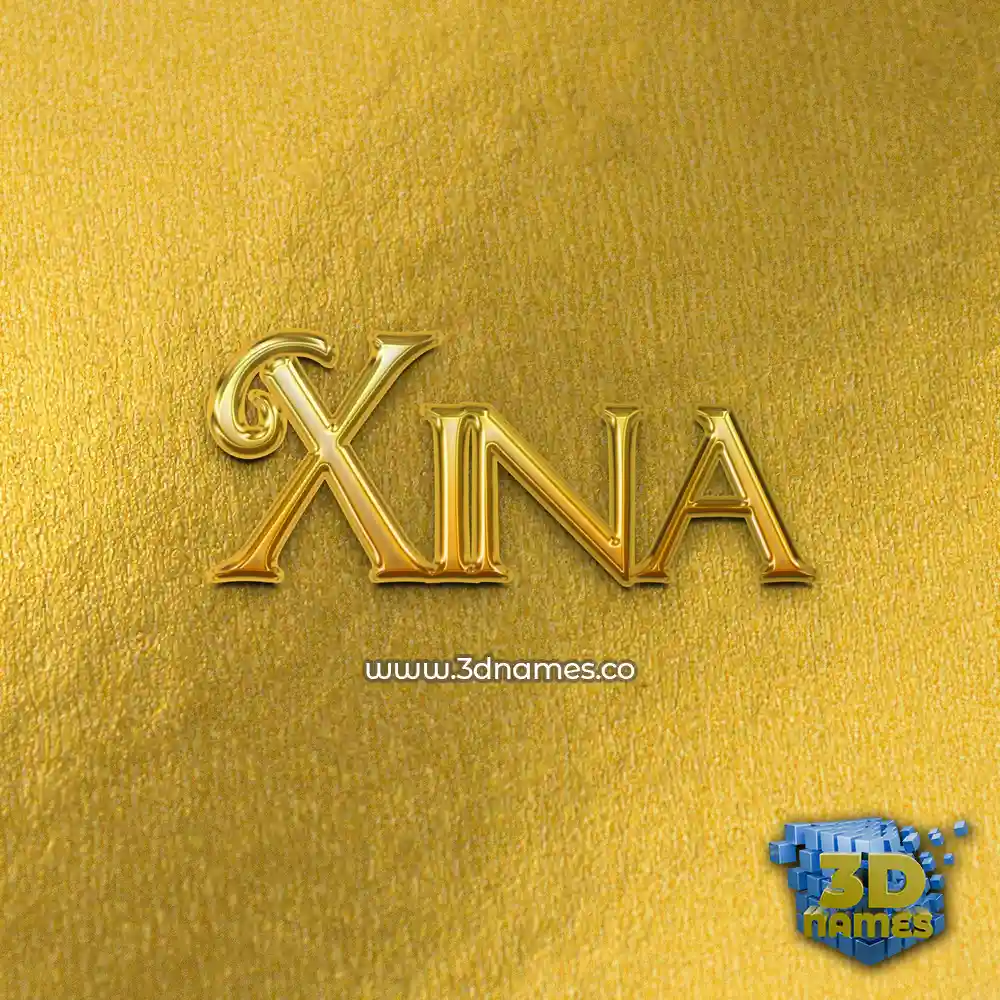 xina in All Gold style - 3D name wallpaper