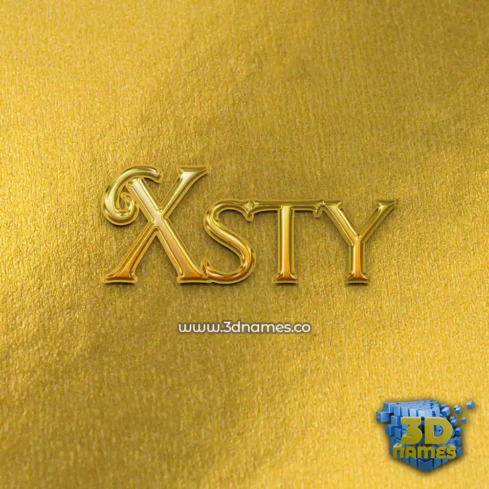xsty in All Gold style - 3D name wallpaper