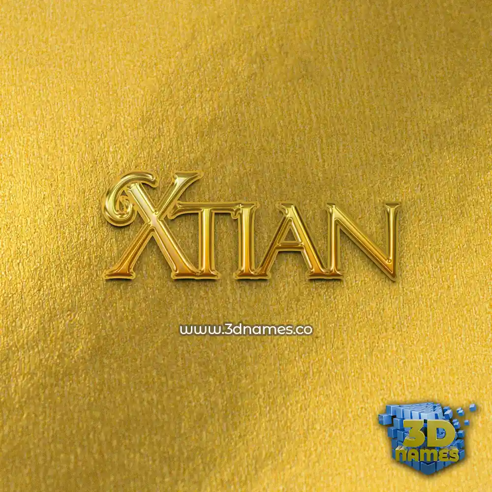 xtian in All Gold style - 3D name wallpaper