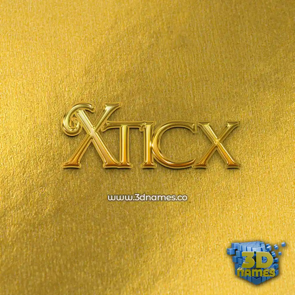 xticx in All Gold style - 3D name wallpaper