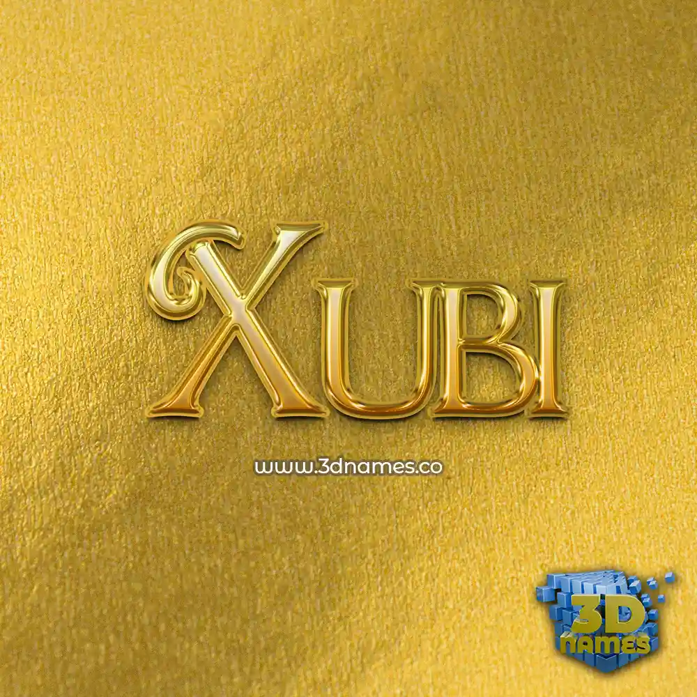 xubi in All Gold style - 3D name wallpaper