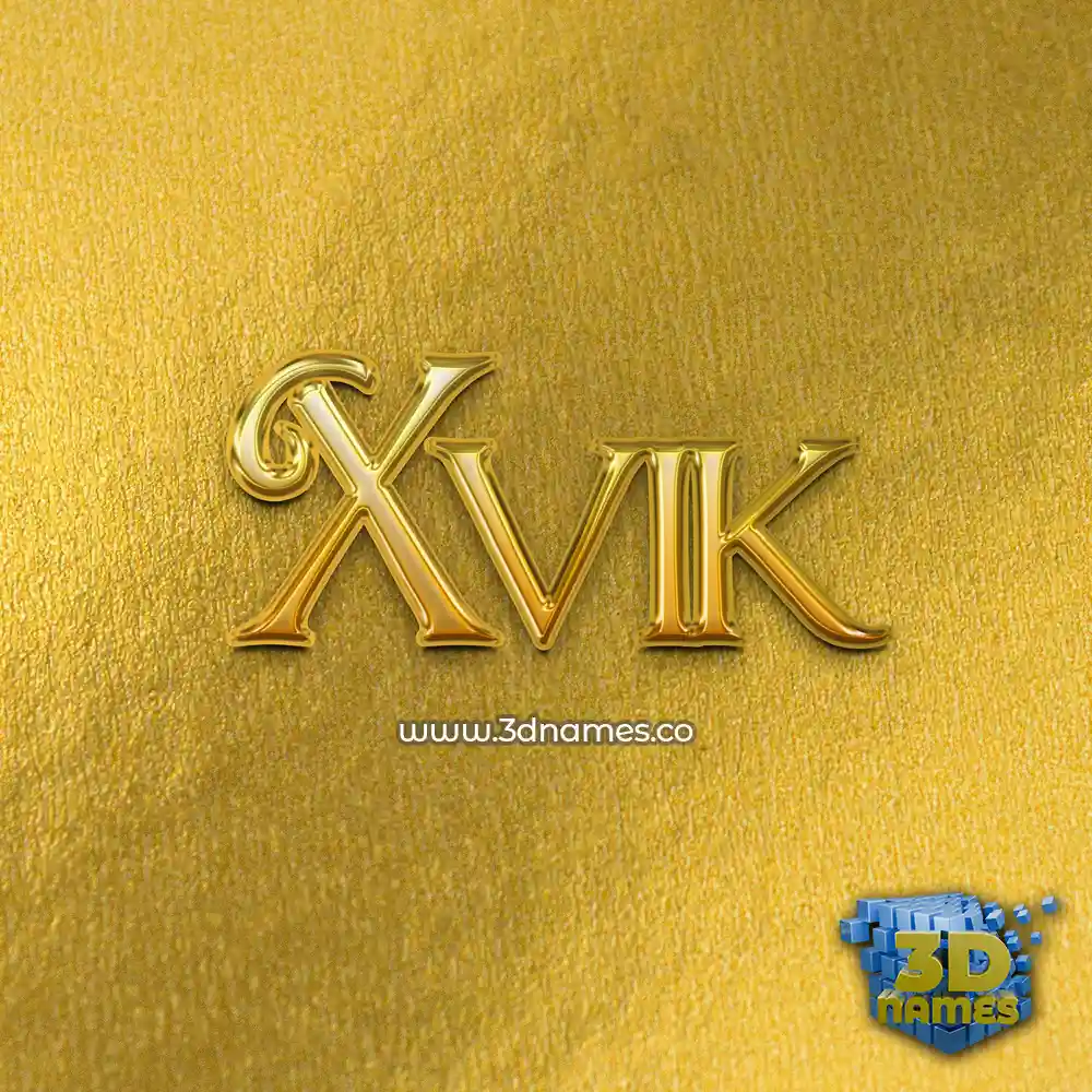 xvik in All Gold style - 3D name wallpaper