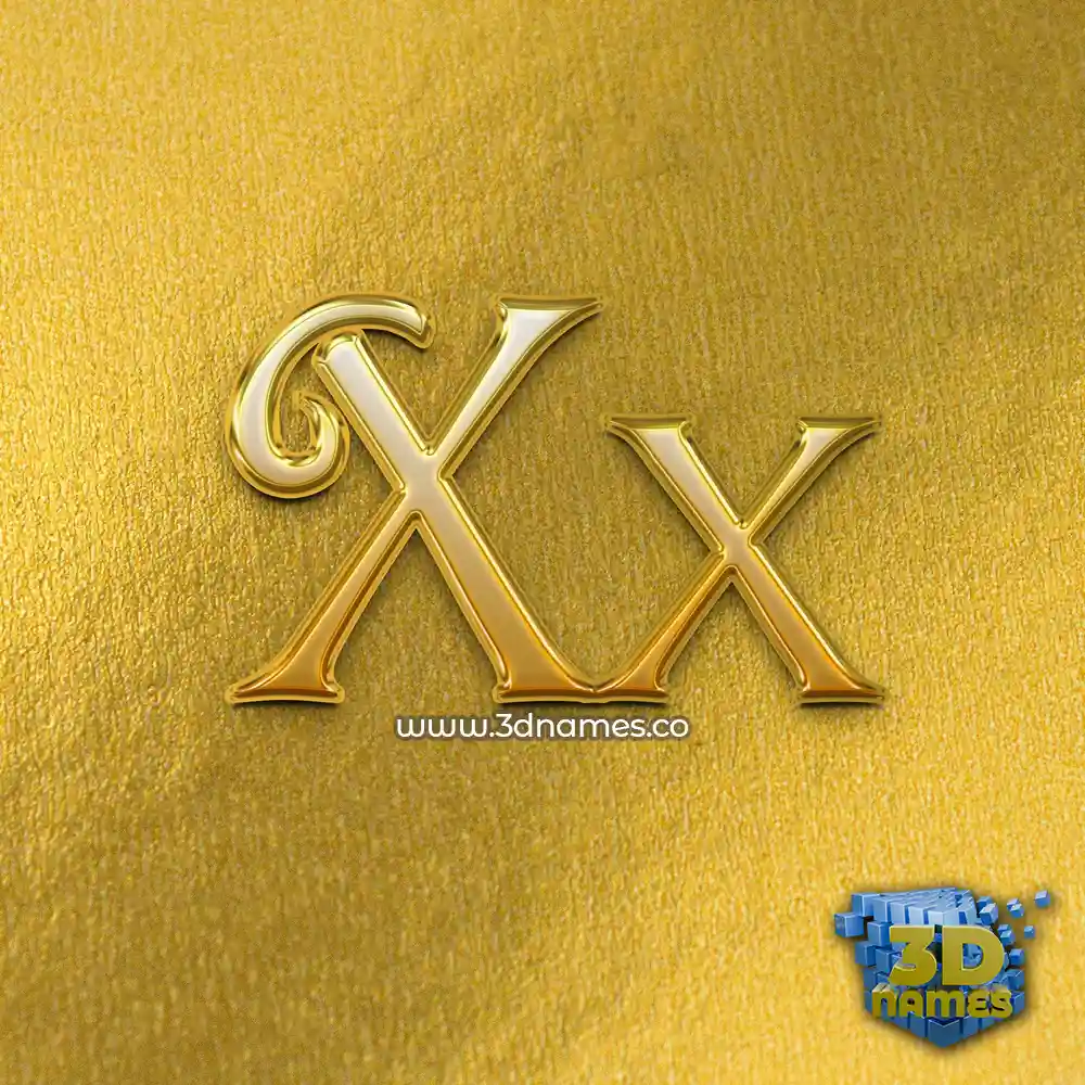 xx in All Gold style - 3D name wallpaper