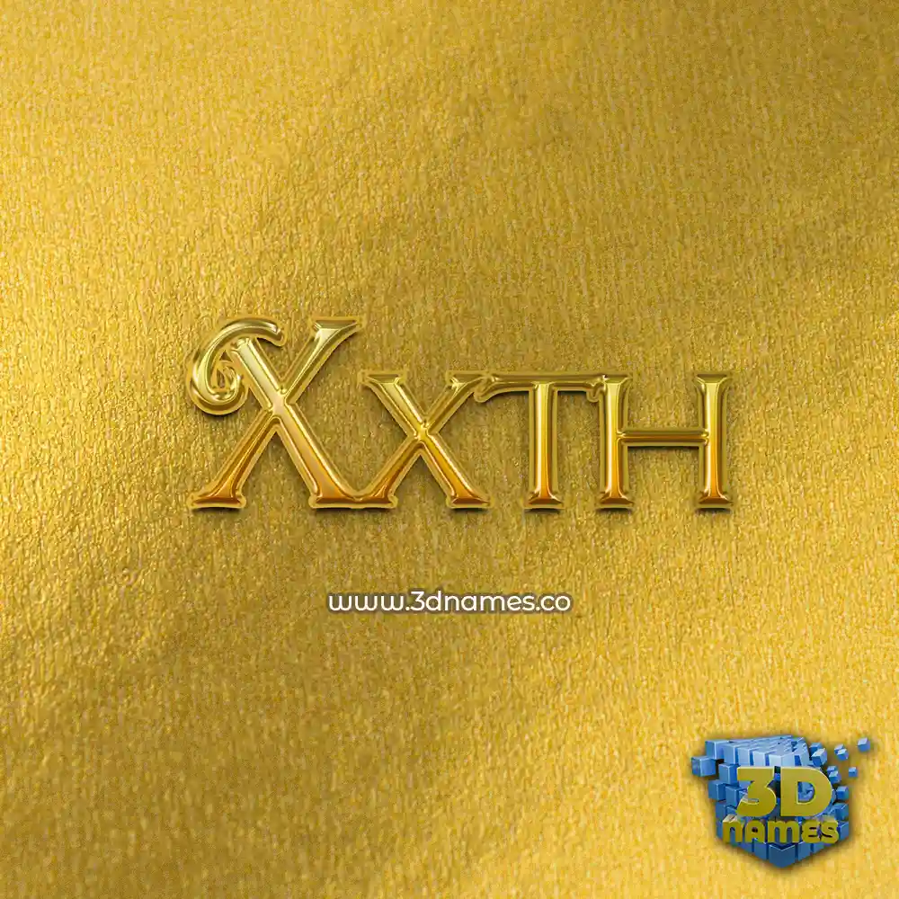 xxth in All Gold style - 3D name wallpaper