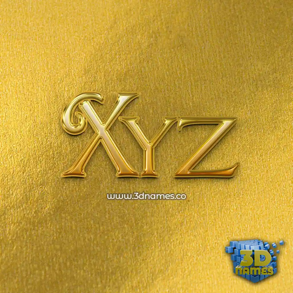 xyz in All Gold style - 3D name wallpaper