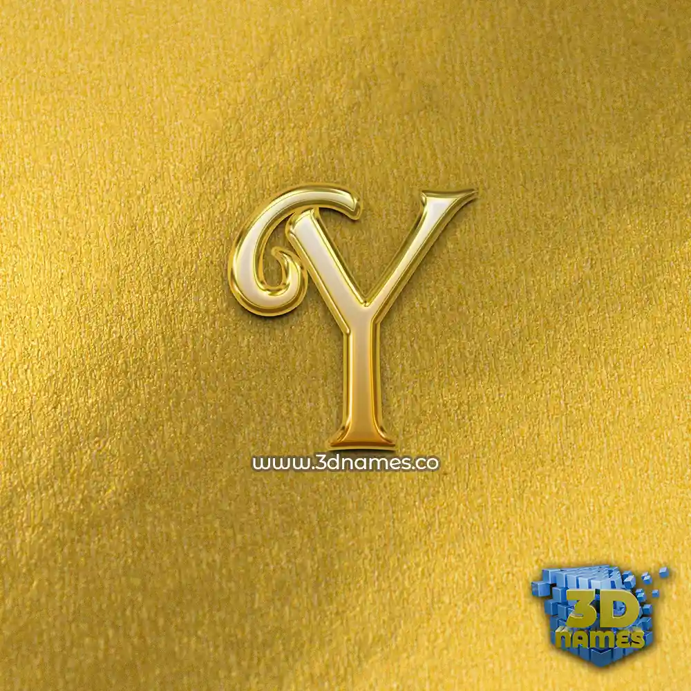 y in All Gold style - 3D name wallpaper