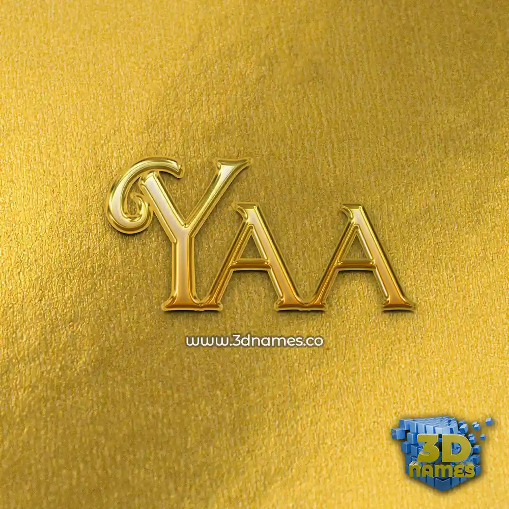 yaa in All Gold style - 3D name wallpaper