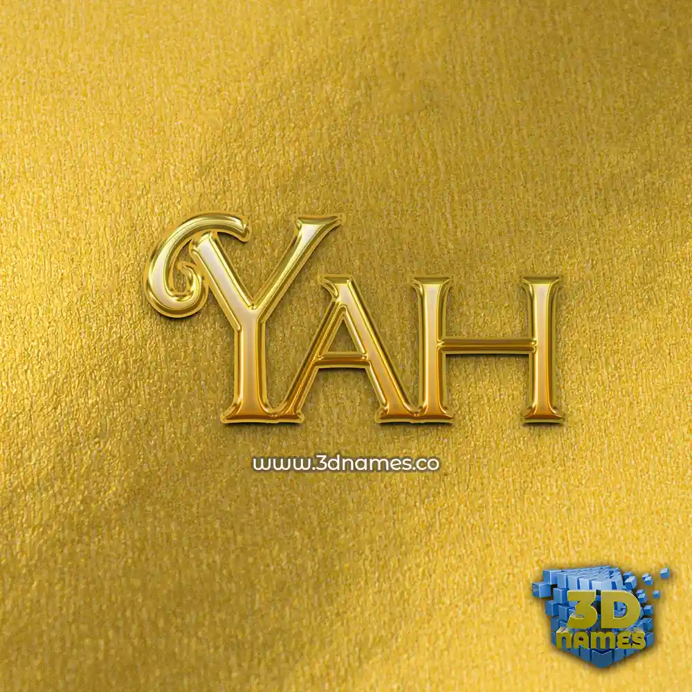 yah in All Gold style - 3D name wallpaper