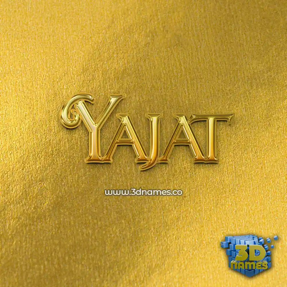 yajat in All Gold style - 3D name wallpaper