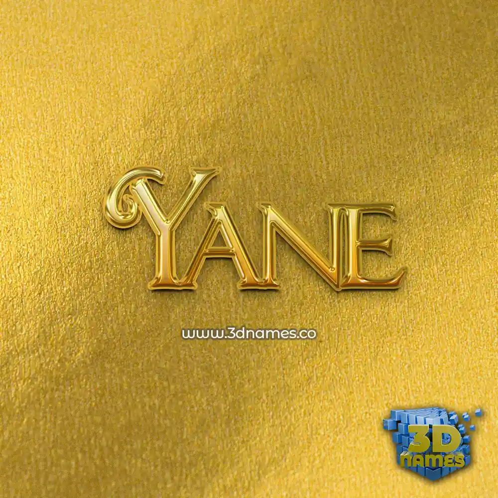 yane in All Gold style - 3D name wallpaper
