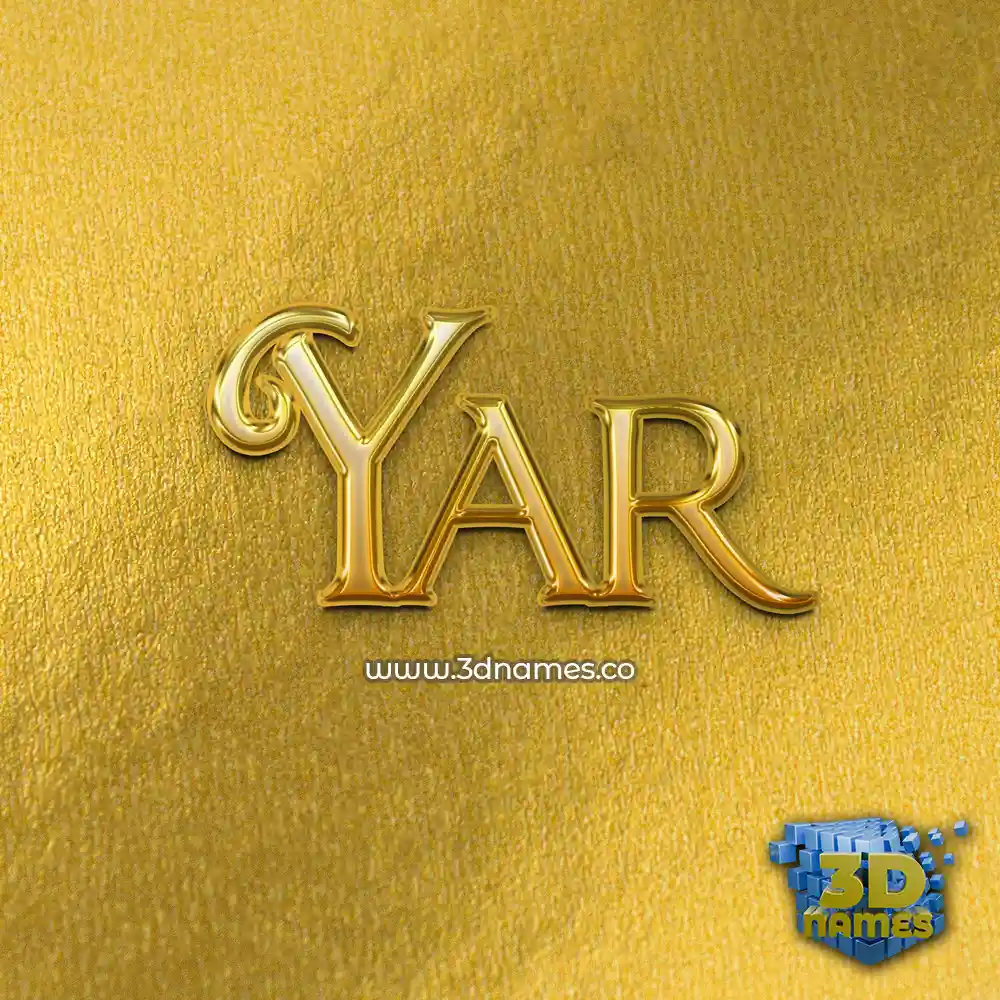 yar in All Gold style - 3D name wallpaper