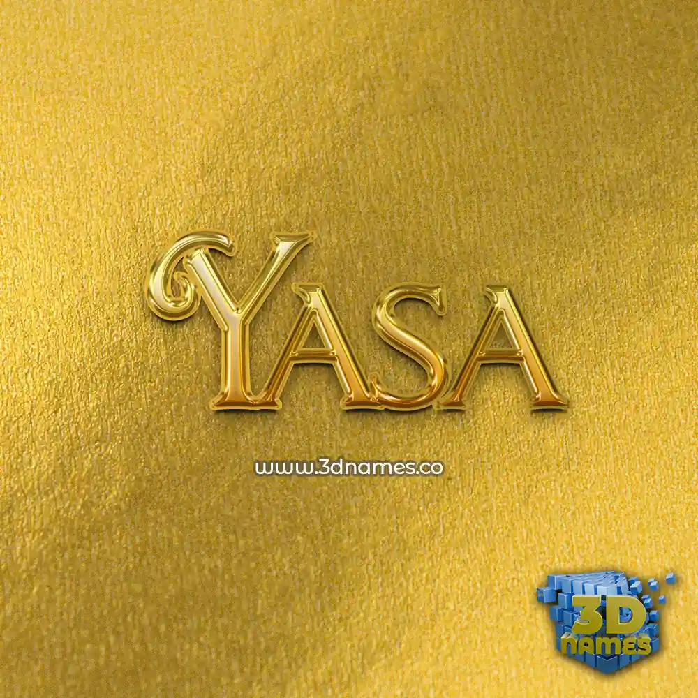 yasa in All Gold style - 3D name wallpaper