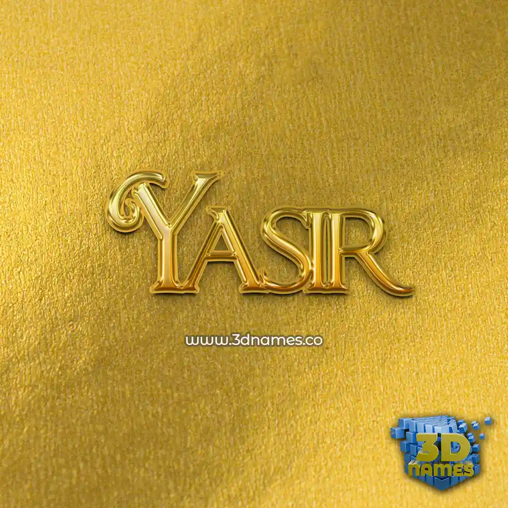 yasir in All Gold style - 3D name wallpaper