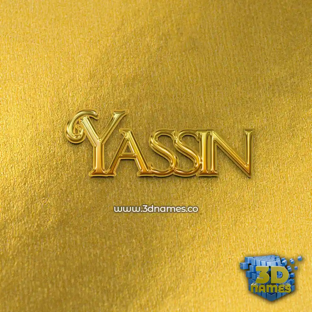 yassin in All Gold style - 3D name wallpaper