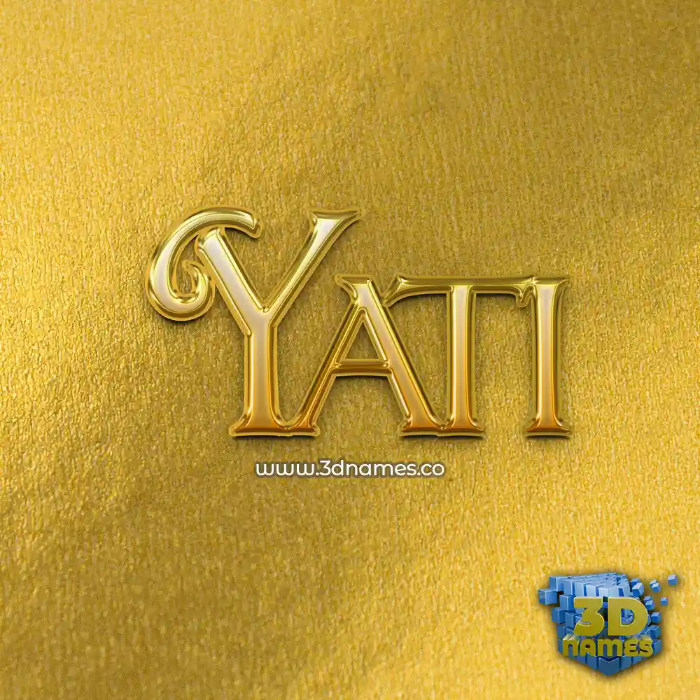 yati in All Gold style - 3D name wallpaper