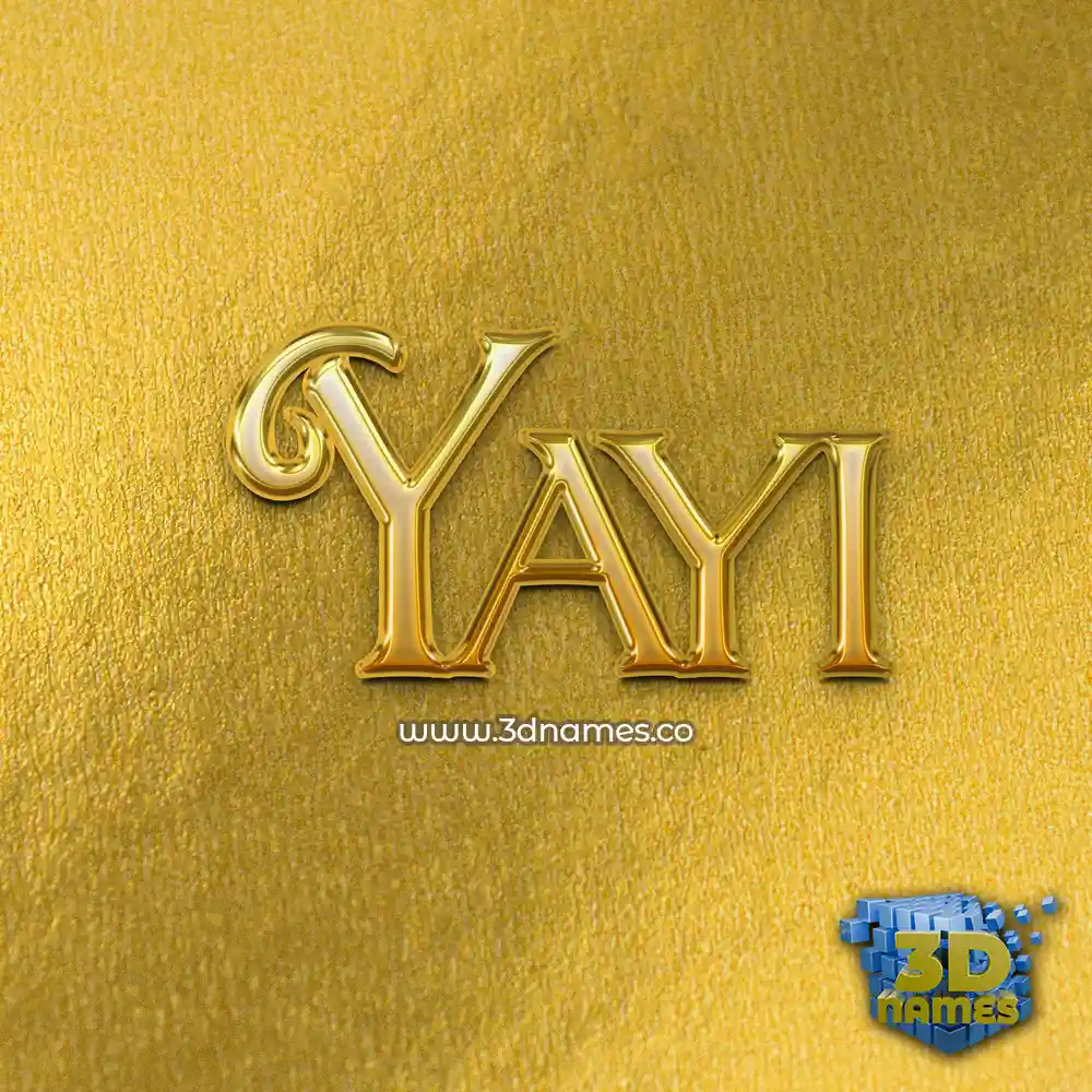 yayi in All Gold style - 3D name wallpaper