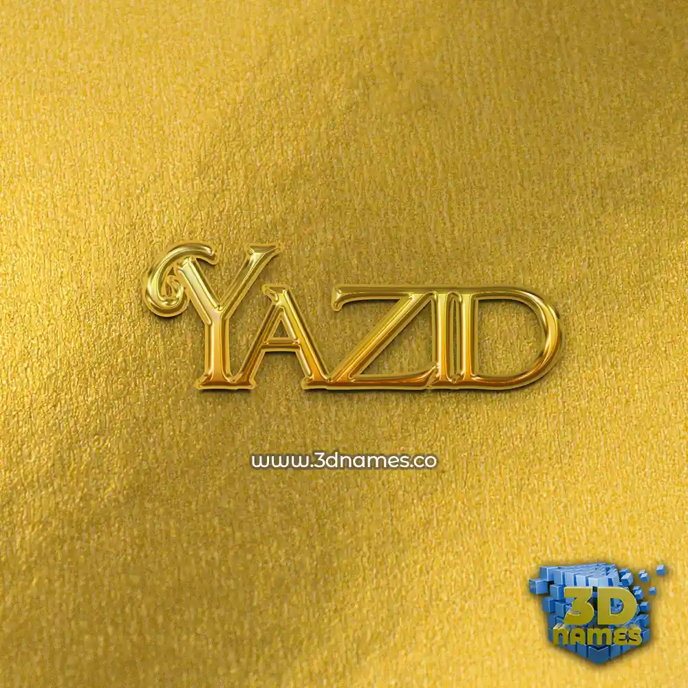 yazid in All Gold style - 3D name wallpaper