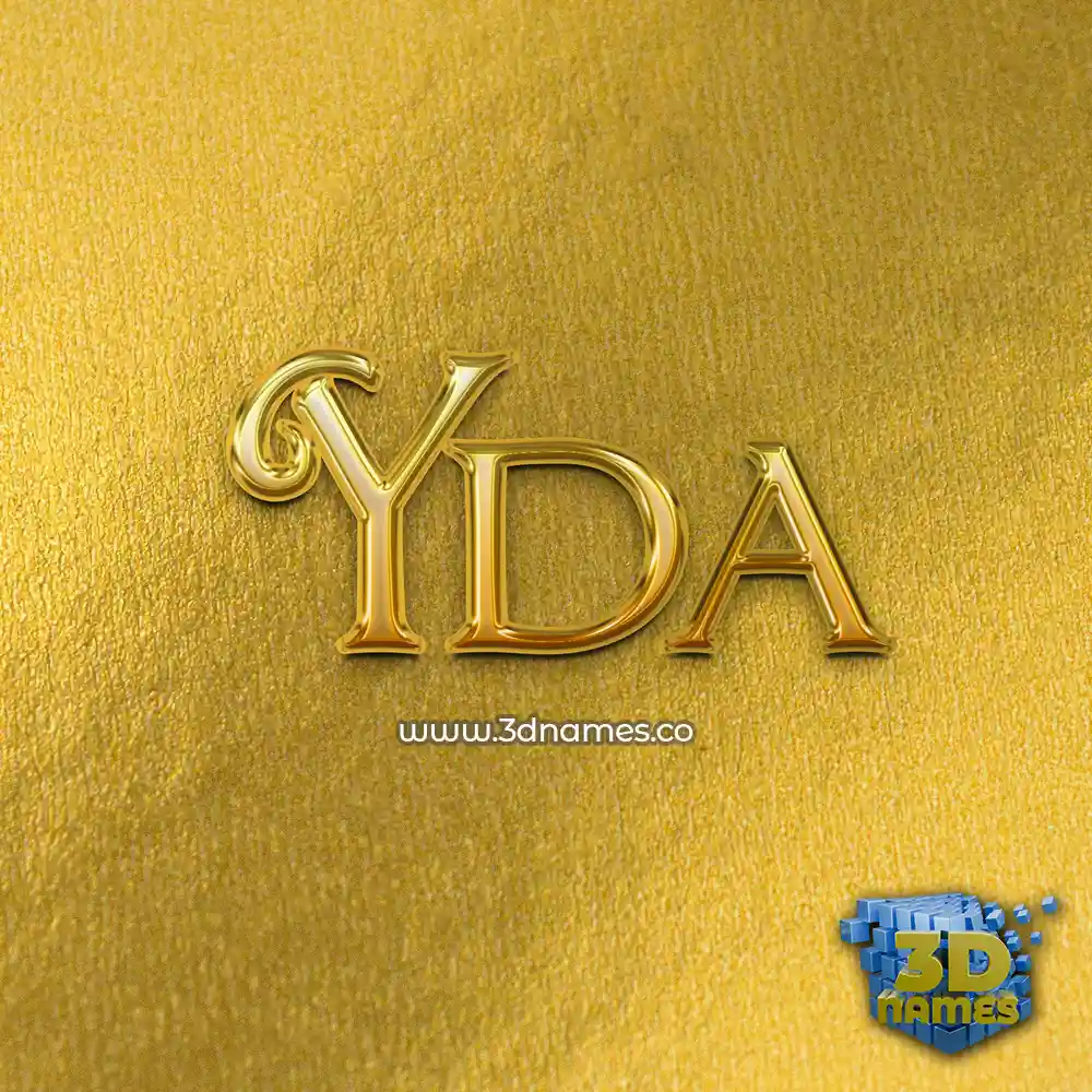 yda in All Gold style - 3D name wallpaper