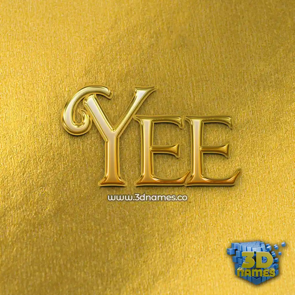 yee in All Gold style - 3D name wallpaper