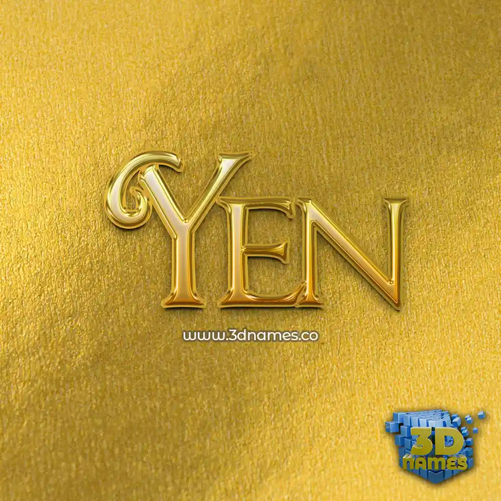yen in All Gold style - 3D name wallpaper