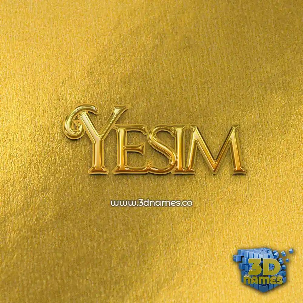 yesim in All Gold style - 3D name wallpaper
