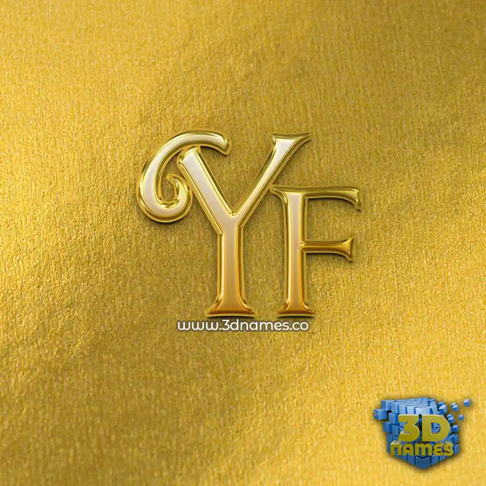yf in All Gold style - 3D name wallpaper