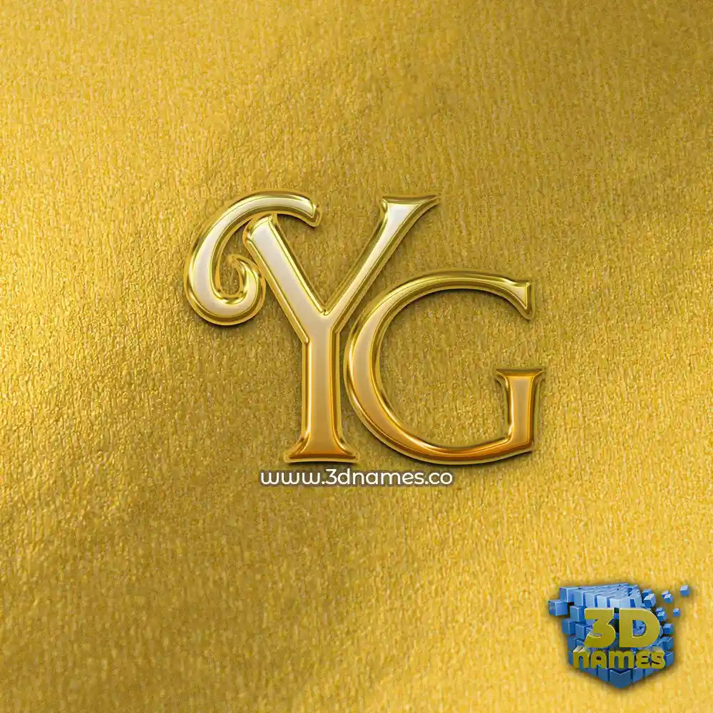 yg in All Gold style - 3D name wallpaper