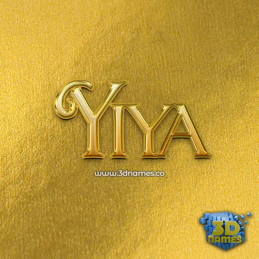 yiya in All Gold style - 3D name wallpaper