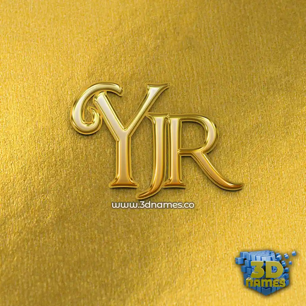 yjr in All Gold style - 3D name wallpaper