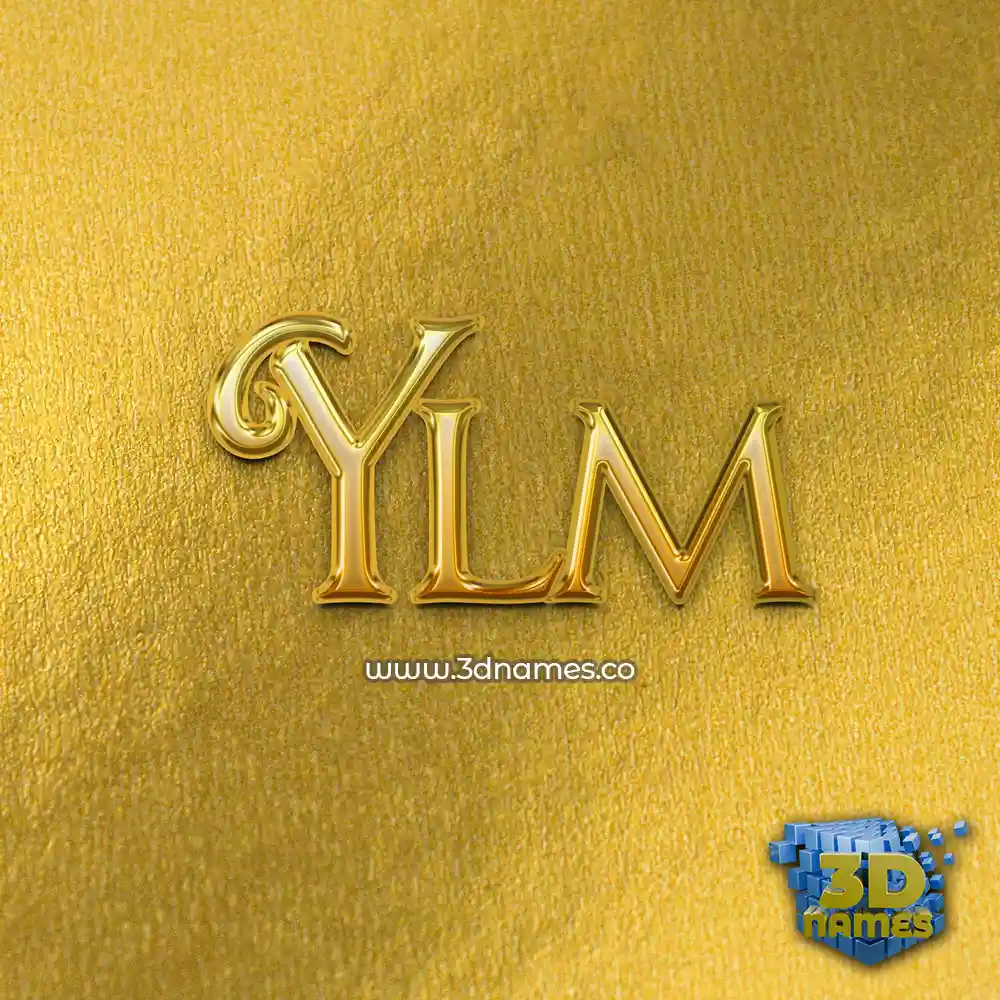 ylm in All Gold style - 3D name wallpaper