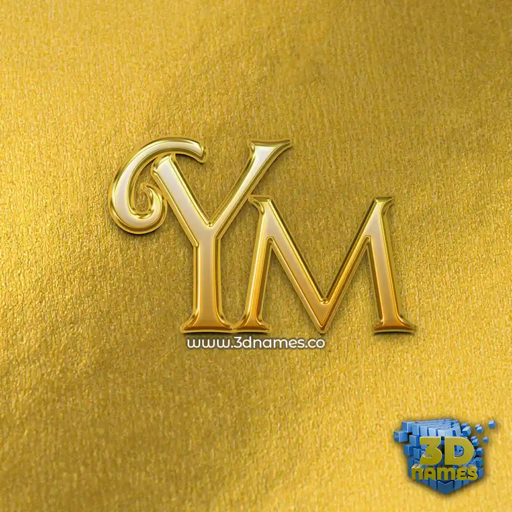 ym in All Gold style - 3D name wallpaper