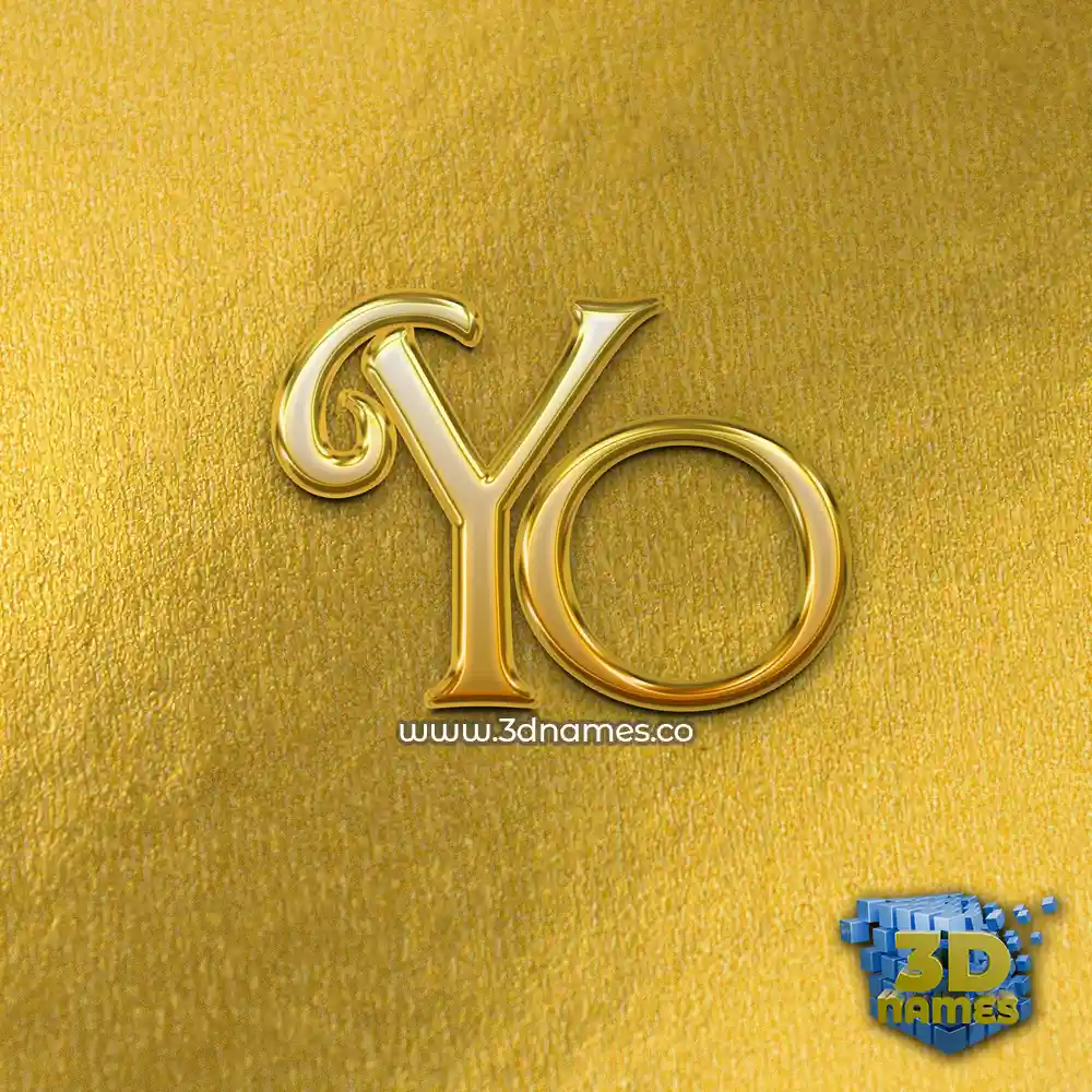 yo in All Gold style - 3D name wallpaper