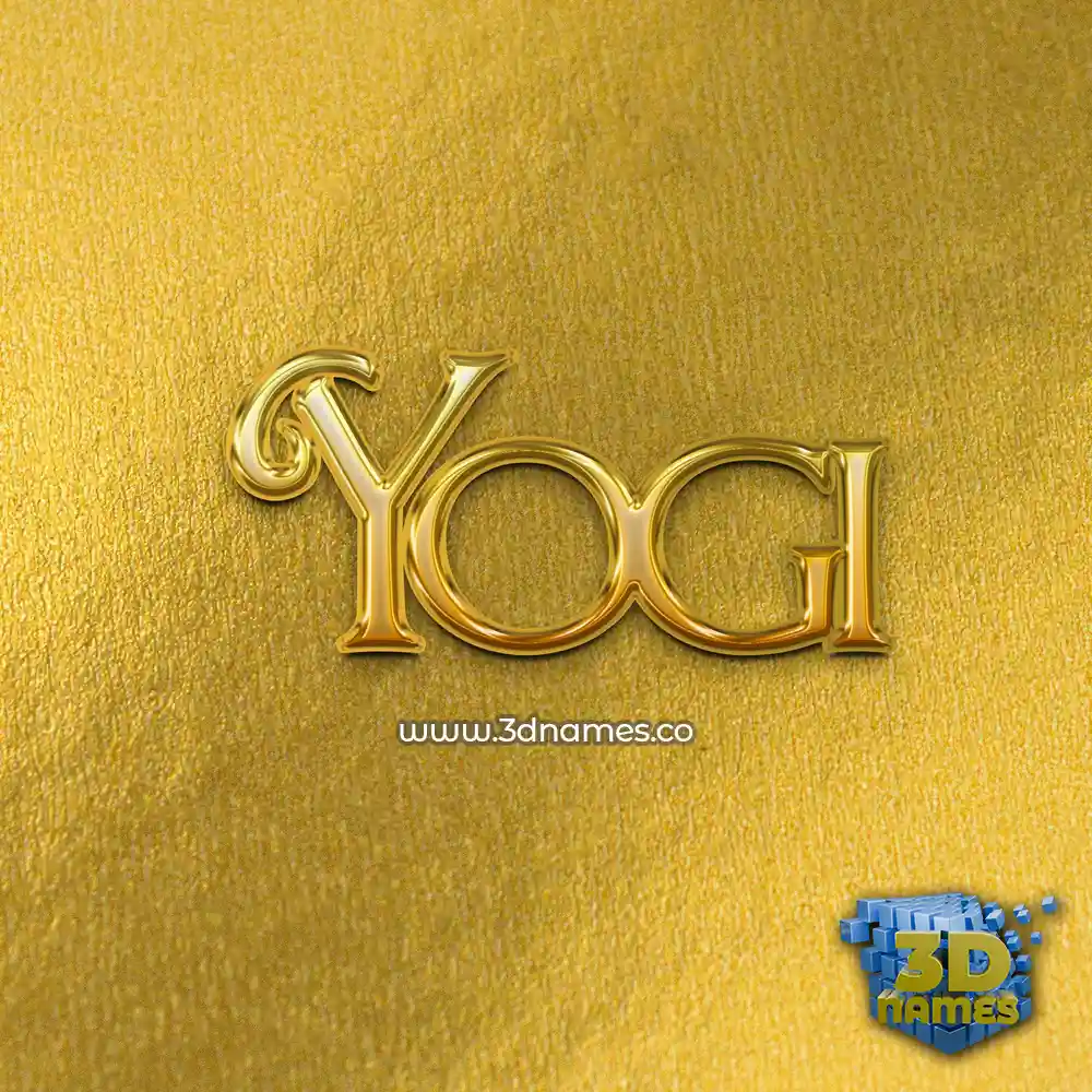 yogi in All Gold style - 3D name wallpaper