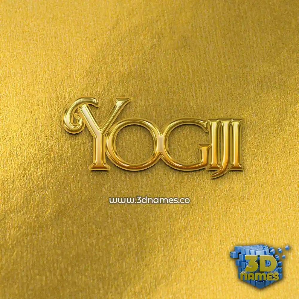 yogiji in All Gold style - 3D name wallpaper