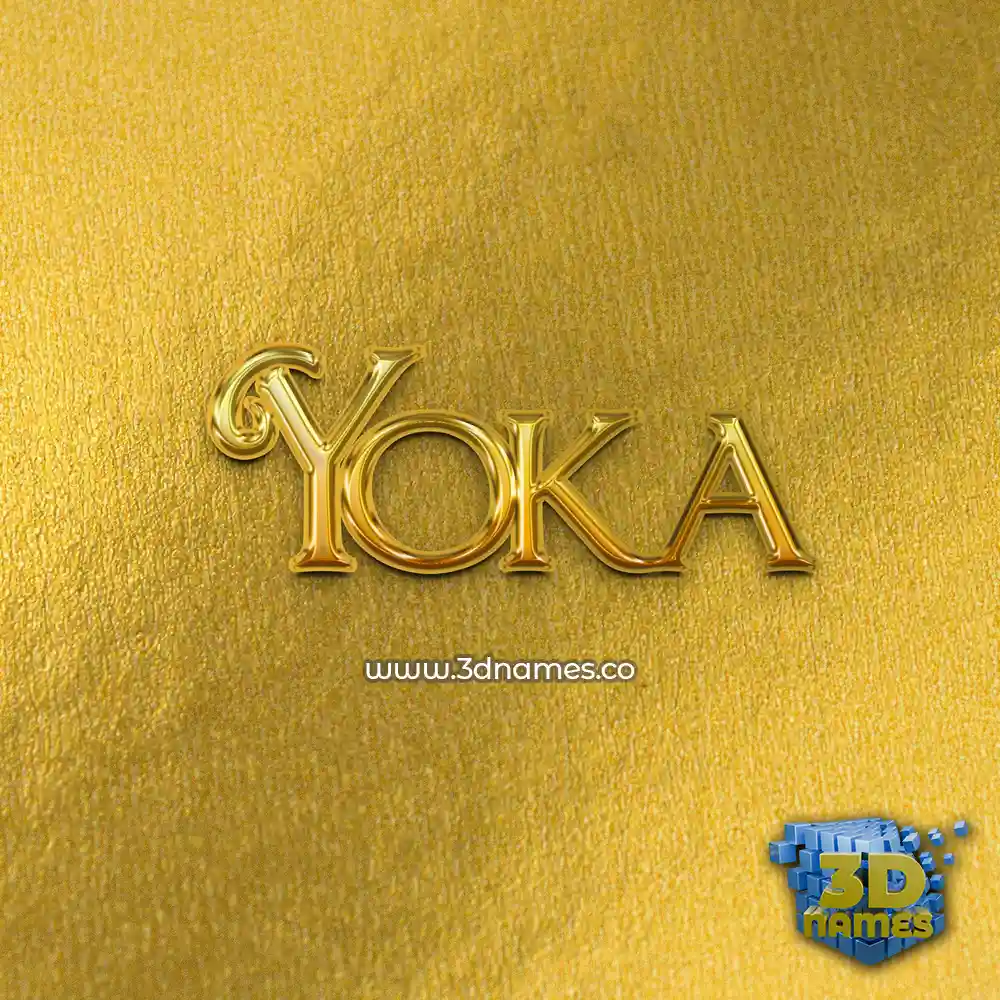 yoka in All Gold style - 3D name wallpaper