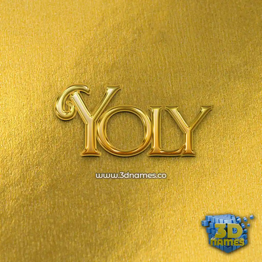 yoly in All Gold style - 3D name wallpaper
