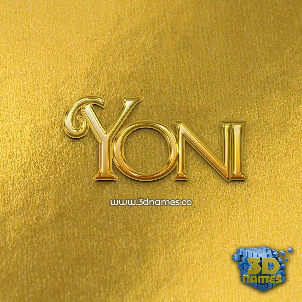 yoni in All Gold style - 3D name wallpaper