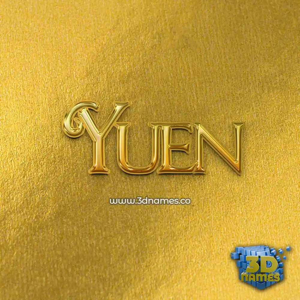 yuen in All Gold style - 3D name wallpaper