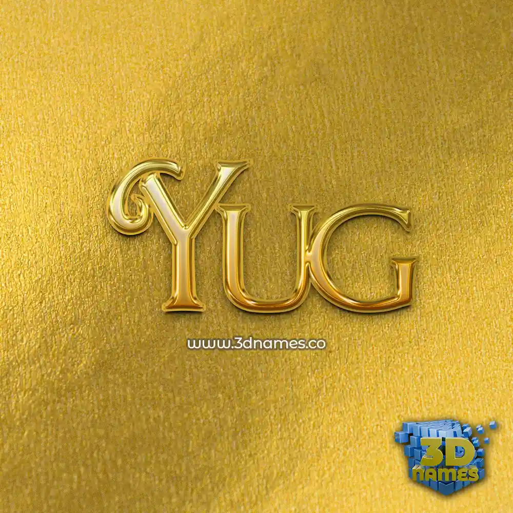 yug in All Gold style - 3D name wallpaper