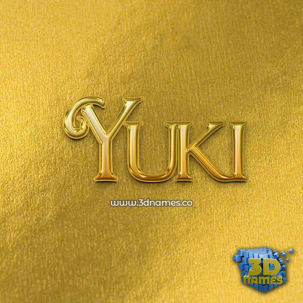 yuki in All Gold style - 3D name wallpaper
