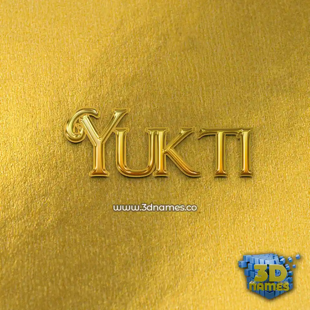 yukti in All Gold style - 3D name wallpaper