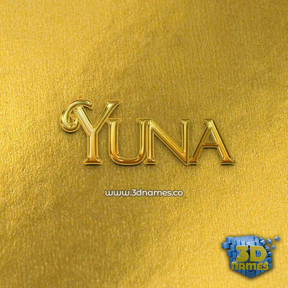 yuna in All Gold style - 3D name wallpaper