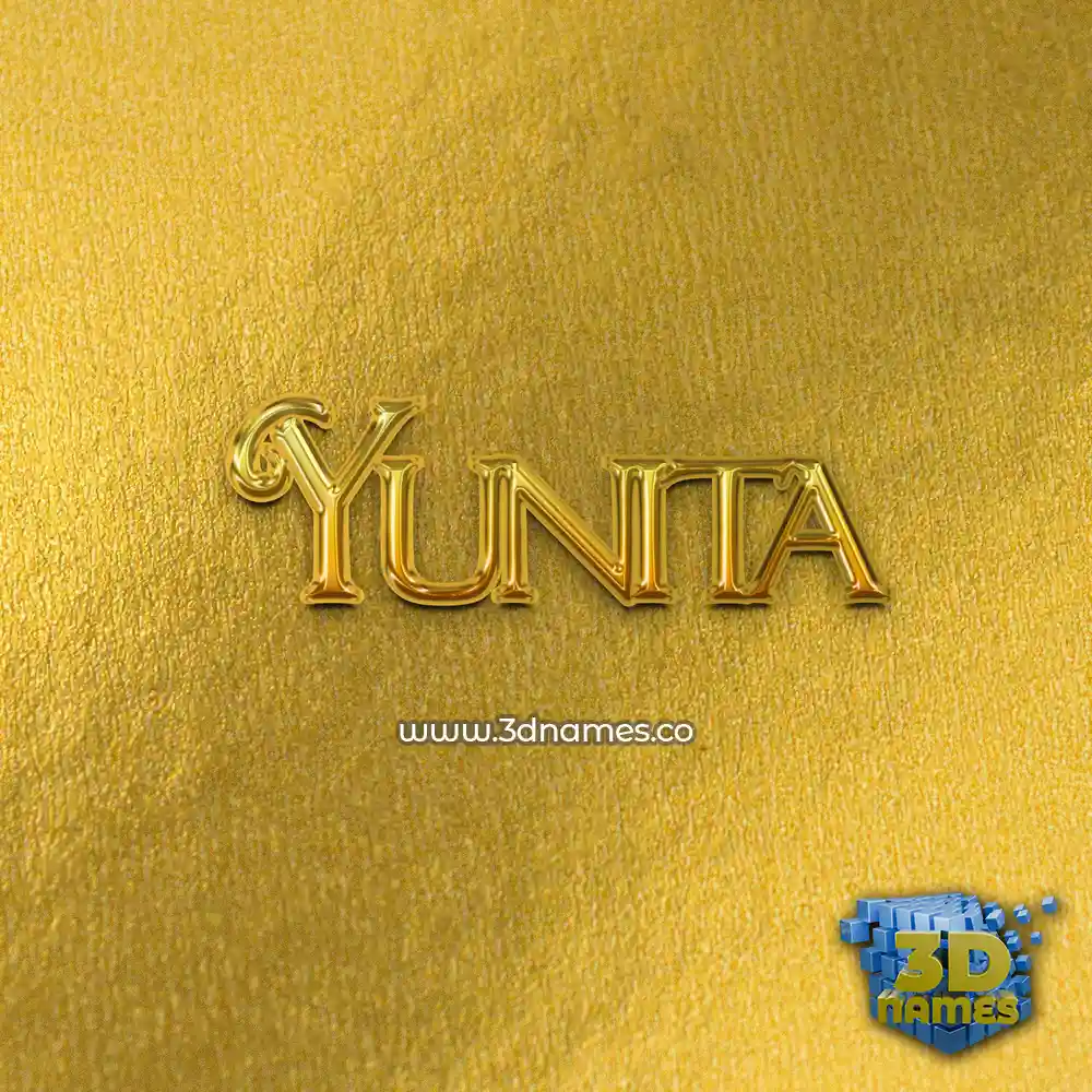 yunita in All Gold style - 3D name wallpaper