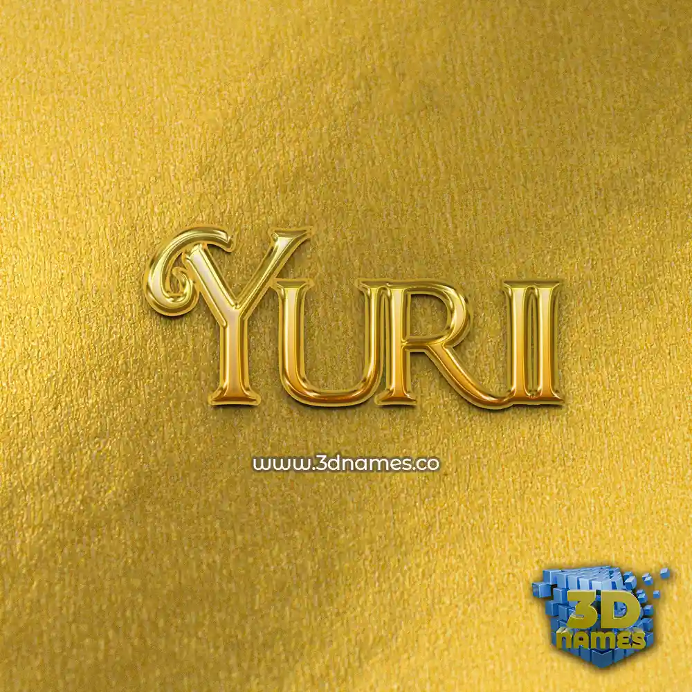 yurii in All Gold style - 3D name wallpaper