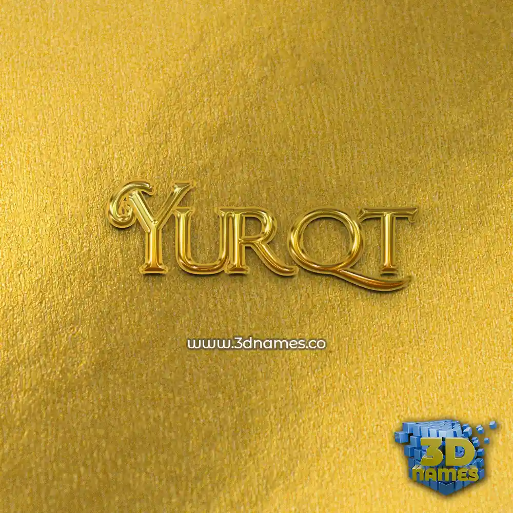 yurqt in All Gold style - 3D name wallpaper