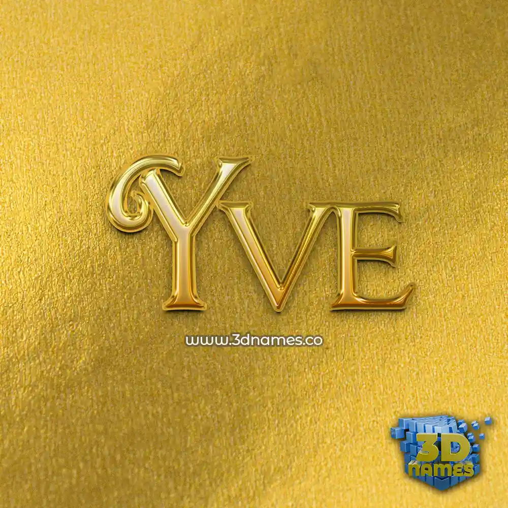 yve in All Gold style - 3D name wallpaper