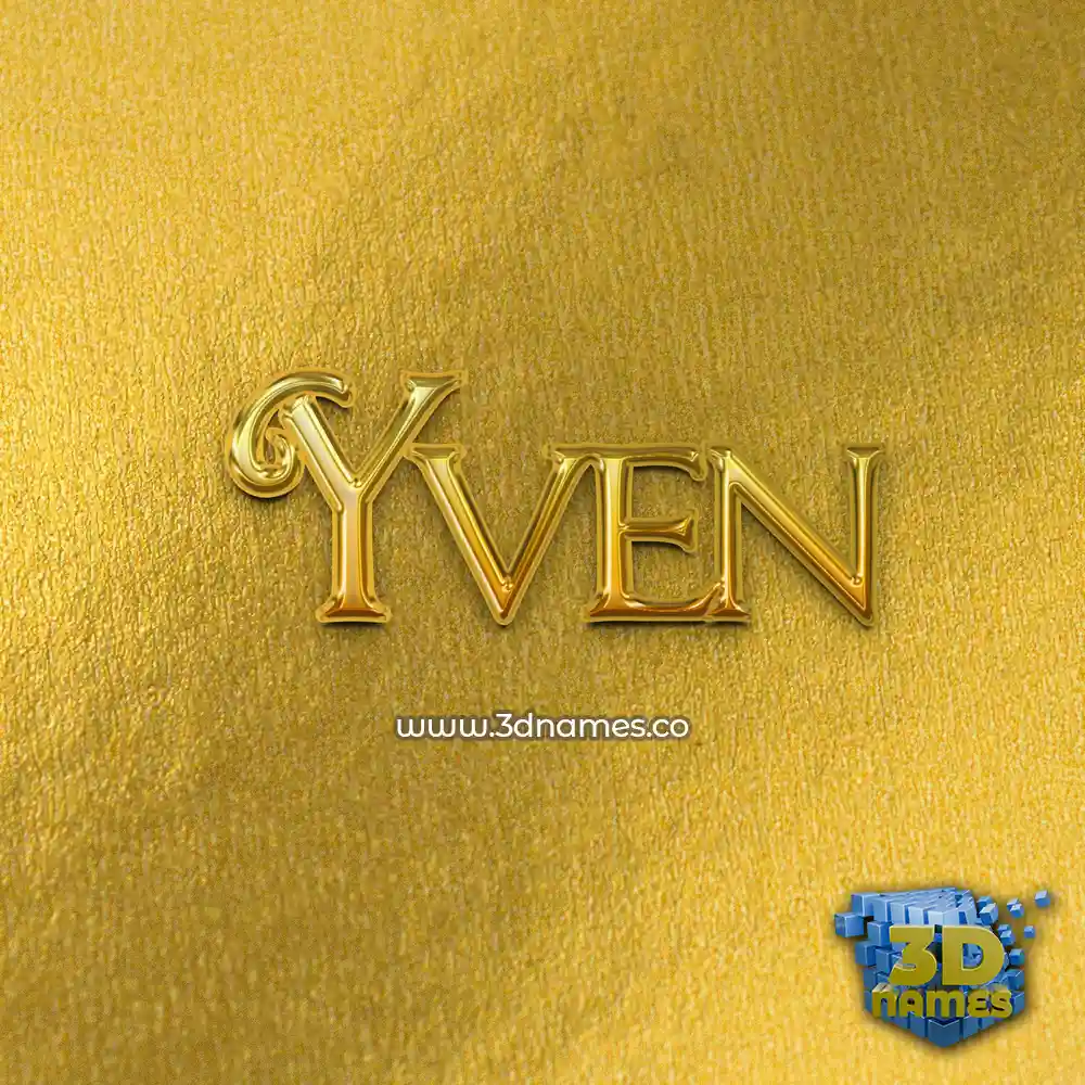 yven in All Gold style - 3D name wallpaper